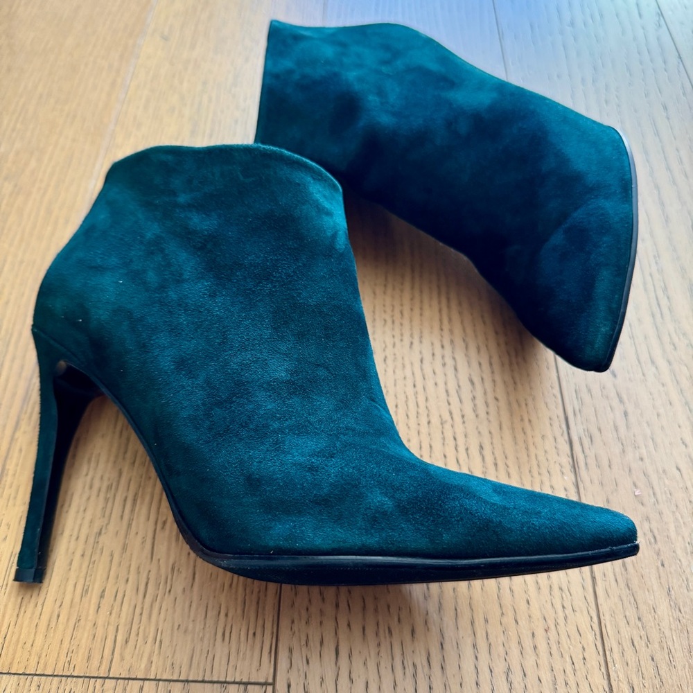 100% Suede Emerald Green Boots - Size 8 / 39 EUC - Picture 3 of 11
